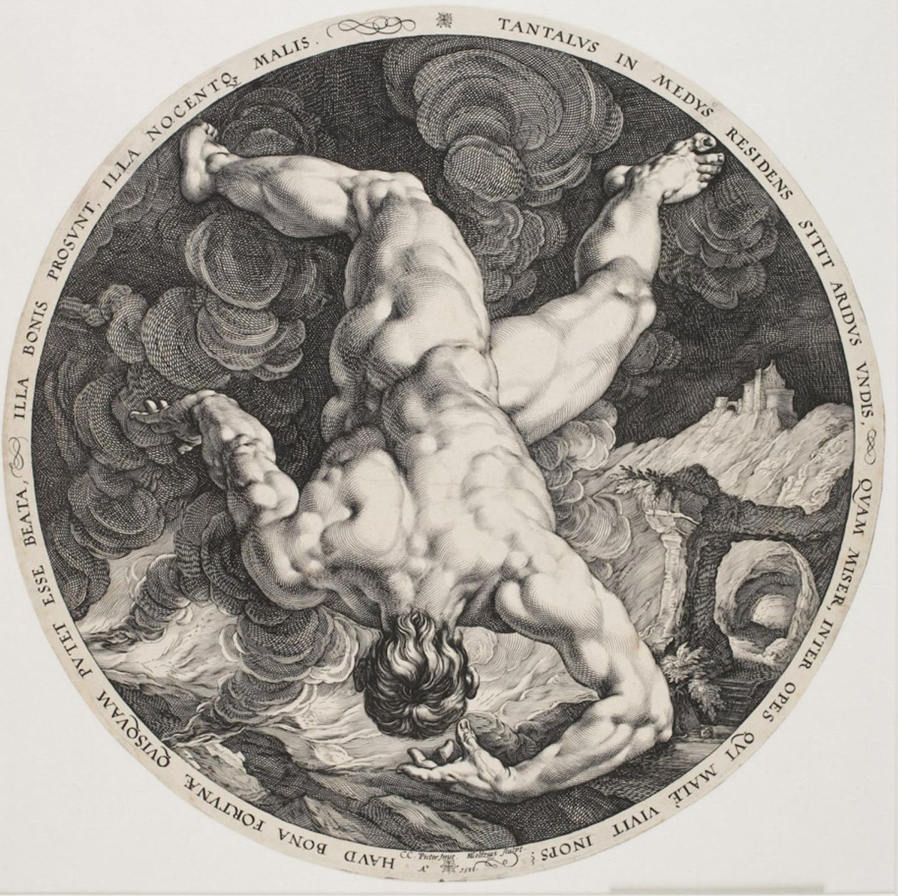 The Four Disgracers - Tantalus tekijältä Hendrick Goltzius