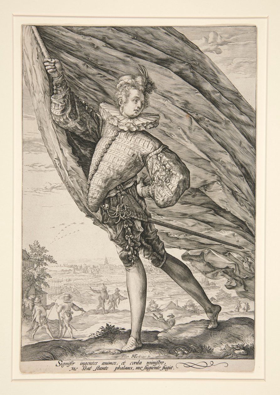 Lipunkantaja, kääntyi vasemmalle tekijältä Hendrick Goltzius