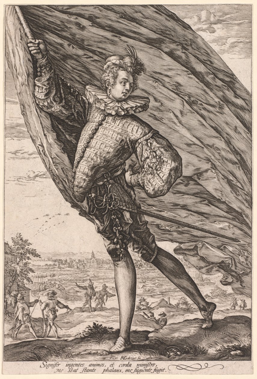 Standard Bearer, käännetty vasemmalle tekijältä Hendrick Goltzius