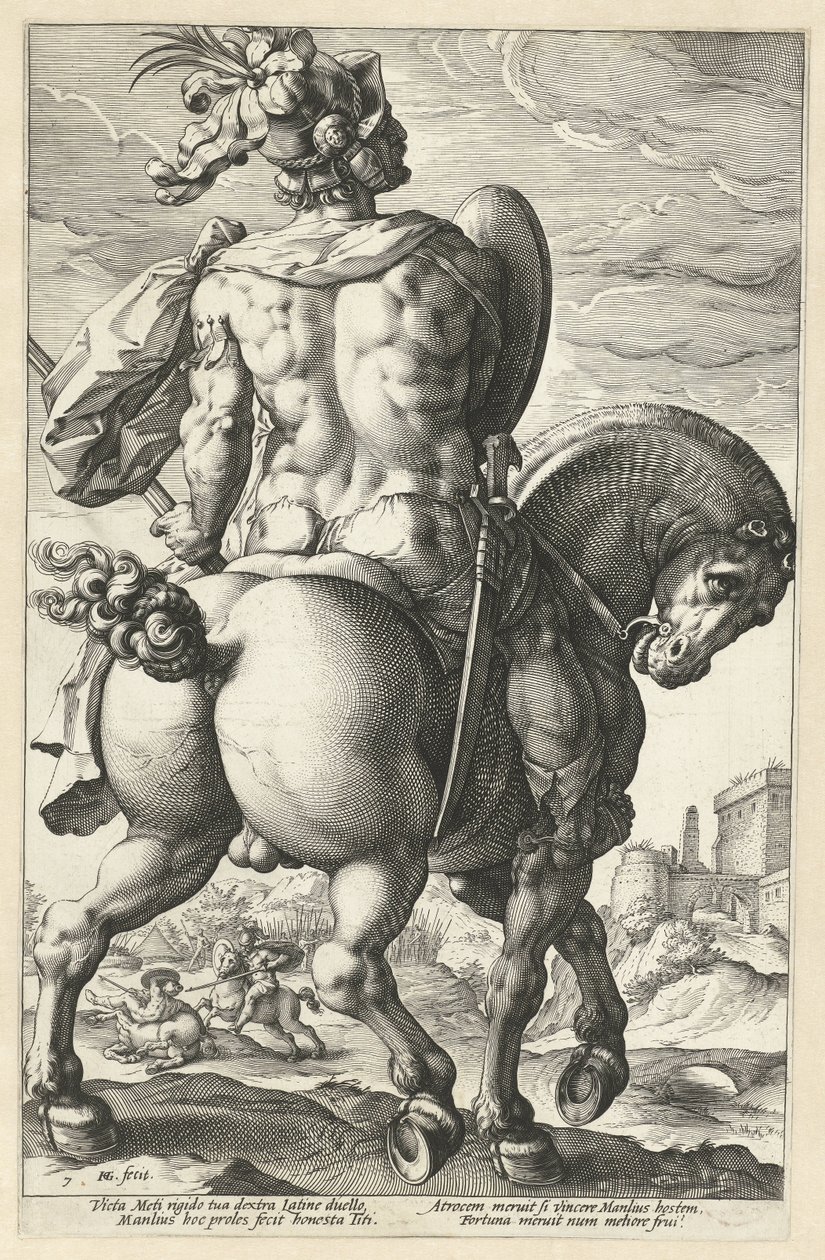 Titus Manlius The Roman Heroes (sarjan nimi) tekijältä Hendrick Goltzius