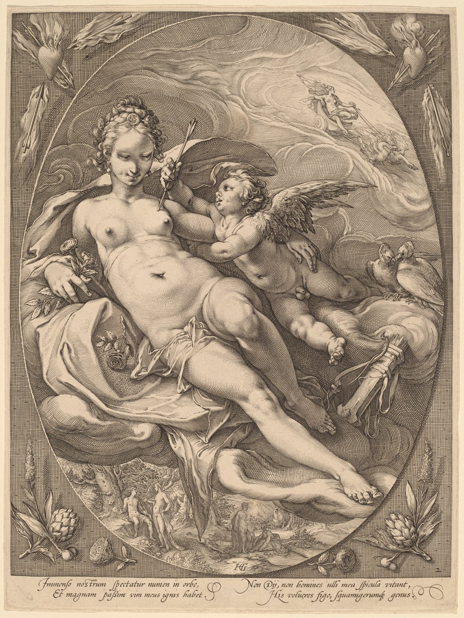 Venus ja Cupid tekijältä Hendrick Goltzius