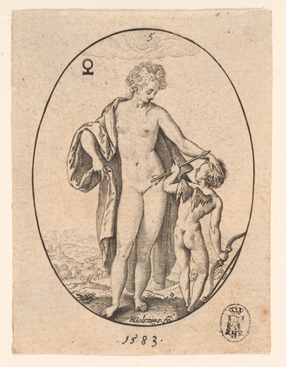 Venus ja Amor tekijältä Hendrick Goltzius