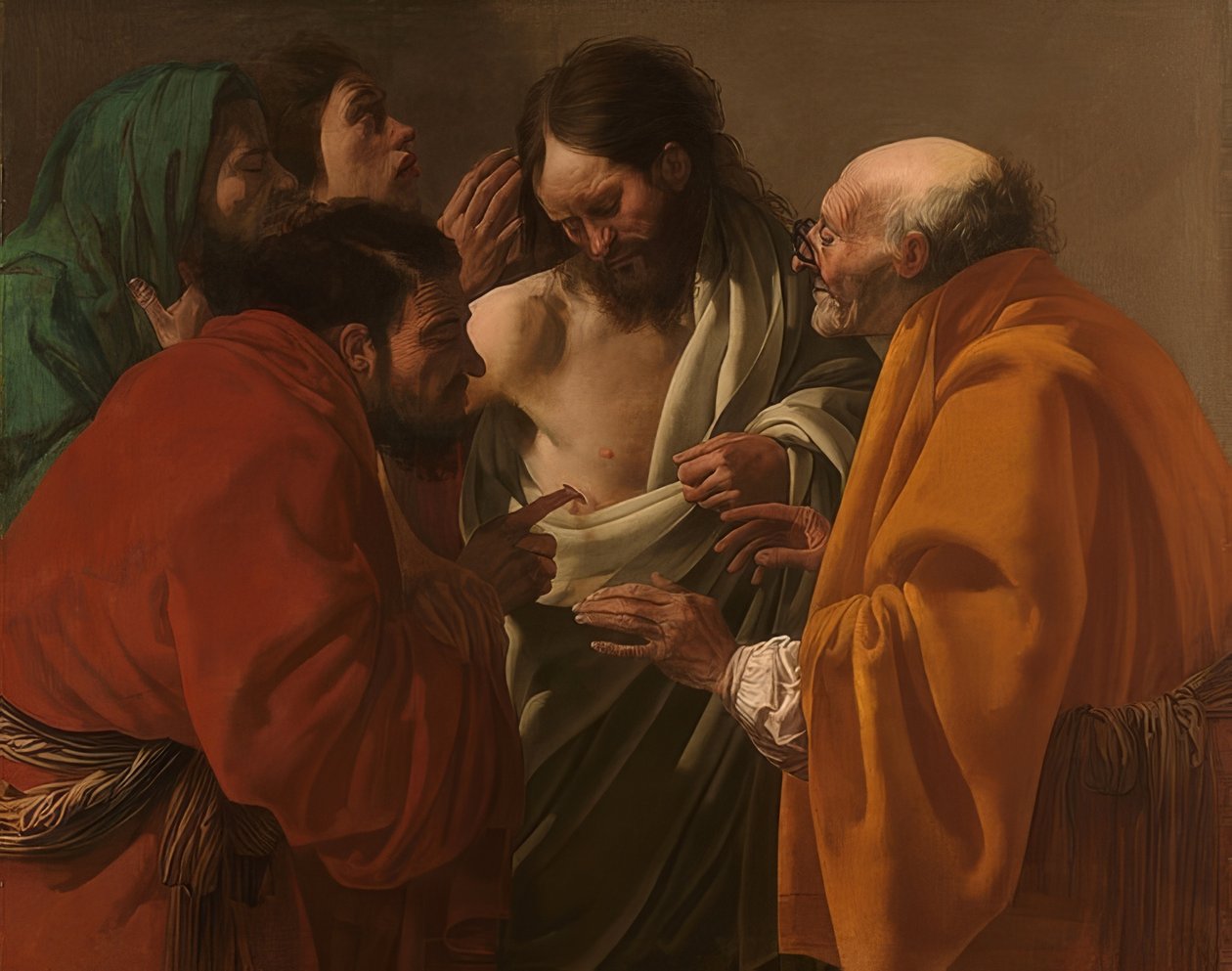 Uskomaton Tuomas. Noin 1622 tekijältä Hendrick ter Brugghen