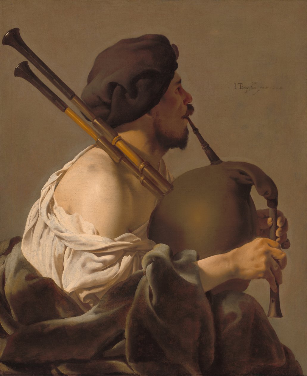 hollantilainen: Säkkipillinsoittaja tekijältä Hendrick ter Brugghen