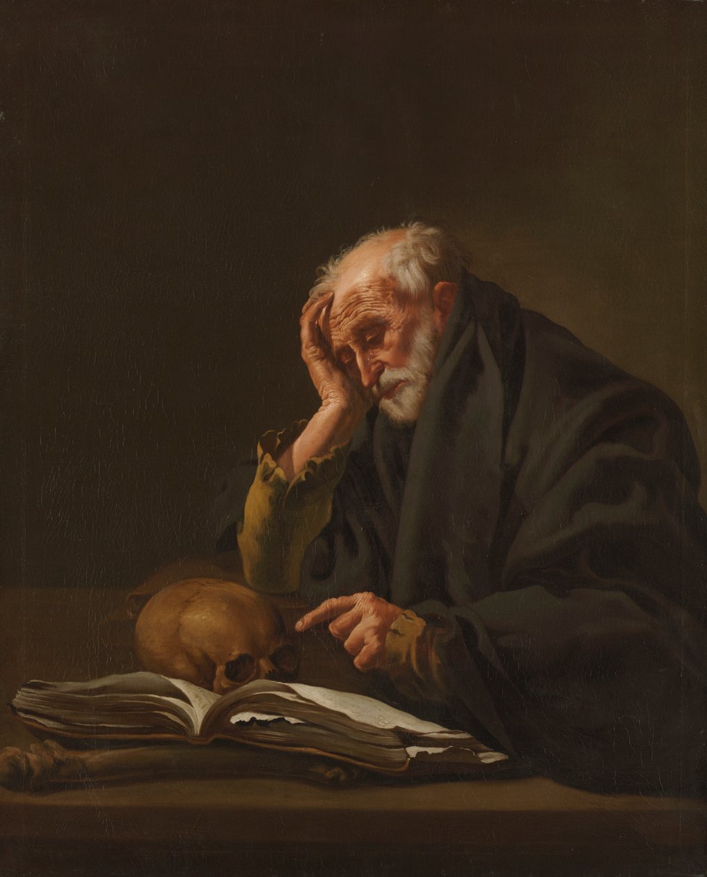 Pyhä Hieronymus, n. 1621. tekijältä Hendrick ter Brugghen