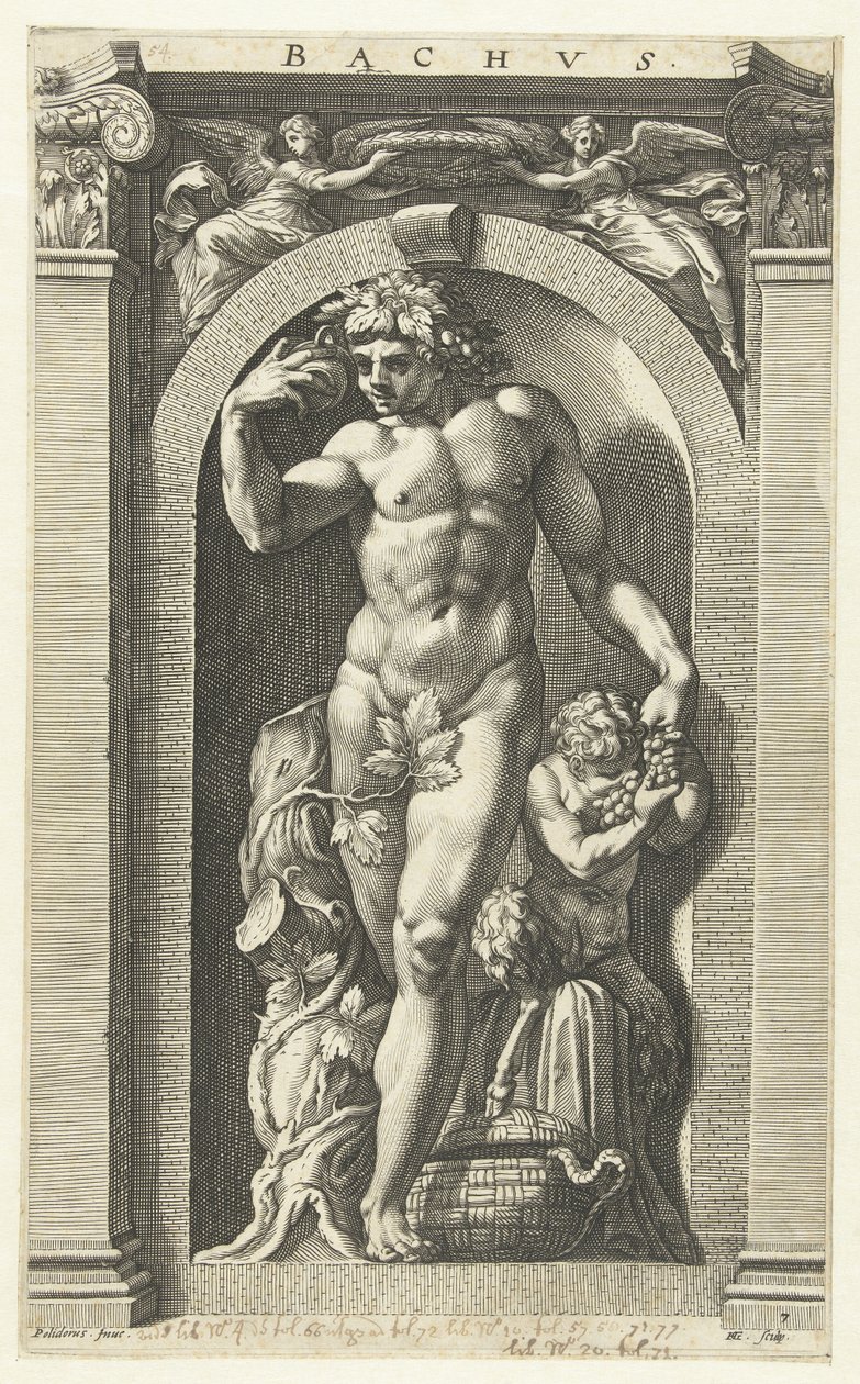 Bacchus, 1592 tekijältä Hendrik Goltzius