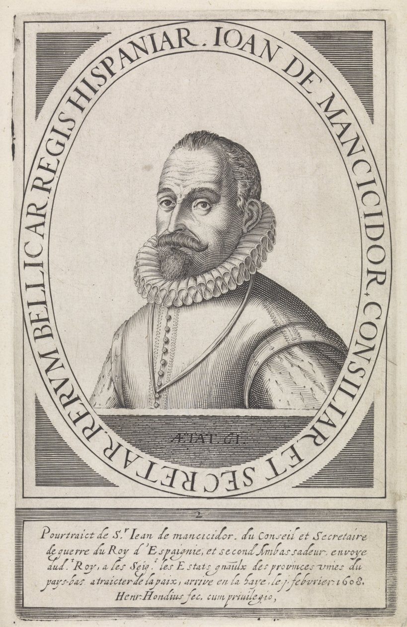 Juan de Mancicidor, Belgiae Pacificatorum Vera Delineatio (1608) tekijältä Hendrik I Hondius