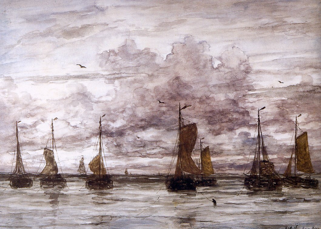 Laivat ankkuriin tekijältä Hendrik Willem Mesdag