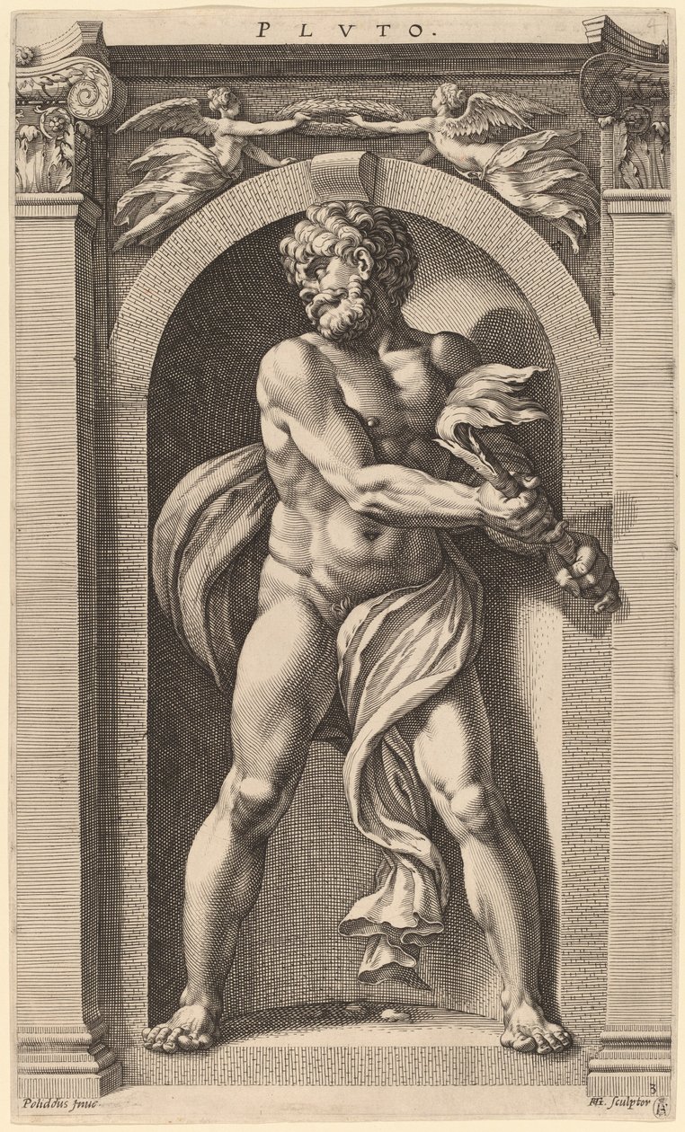 Pluto tekijältä Hendrik Goltzius after Polidoro da Caravaggio