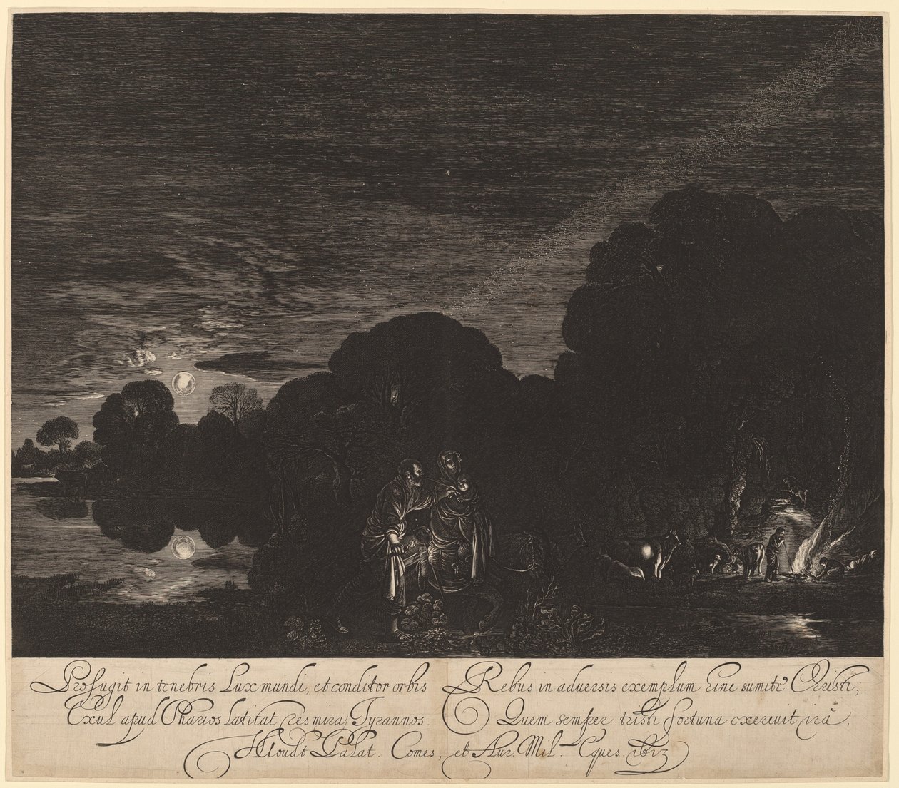 Lento Egyptiin tekijältä Hendrik Goudt after Adam Elsheimer