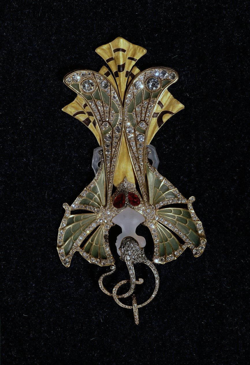 Art nouveau -riipus nimeltä "Sylvia", 1900 (kulta, emali ja jalokivet) tekijältä Henri and Paul Vever