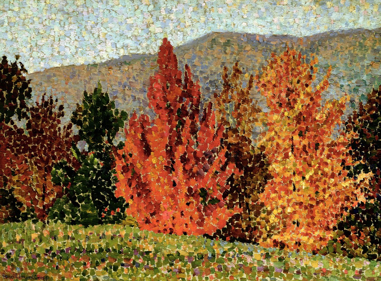 Syksyinen maisema, n. 1903 tekijältä Henri Edmond Cross