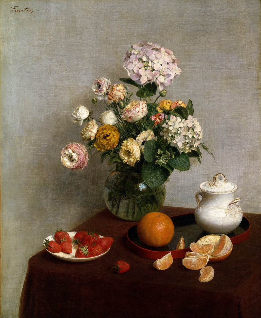 Kukkia ja hedelmiä tekijältä Ignace Henri Jean Fantin Latour