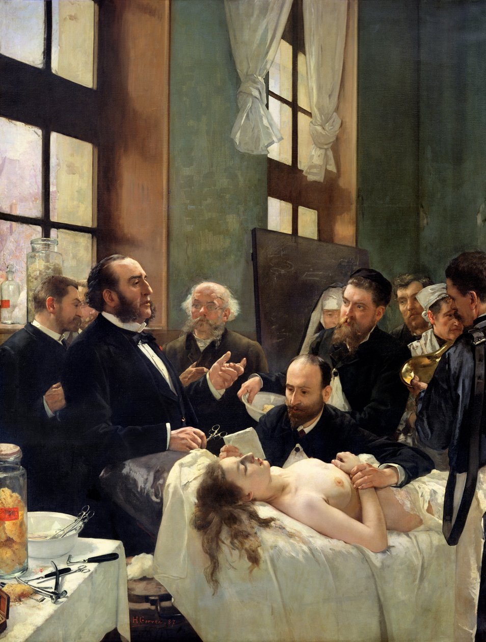 Ennen leikkausta eli tohtori Pean opetus Saint-Louisin sairaalassa, 1887 tekijältä Henri Gervex