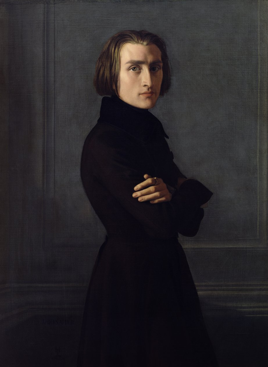 Franz Lisztin (1811-86) muotokuva 1839 tekijältä Henri Lehmann