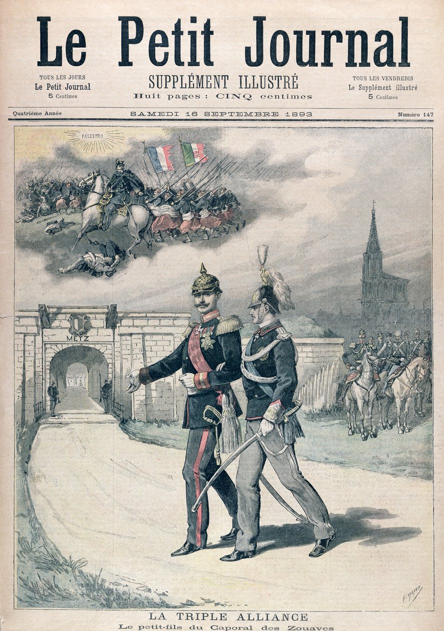 Triple Alliance, kuvitus "Le Petit Journalista" vuodelta 1893 tekijältä Henri Meyer
