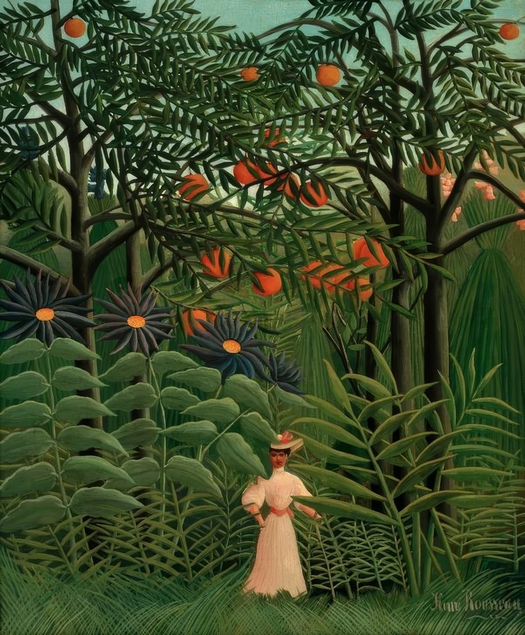Femme se promenant dans un foret exotic tekijältä Henri Rousseau