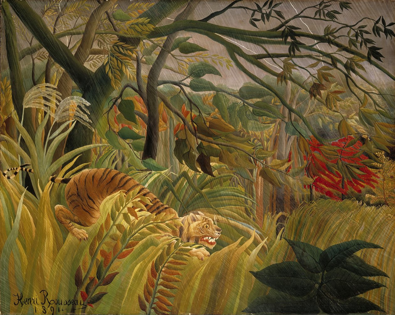 Tiikeri trooppisessa myrskyssä tekijältä Henri Rousseau