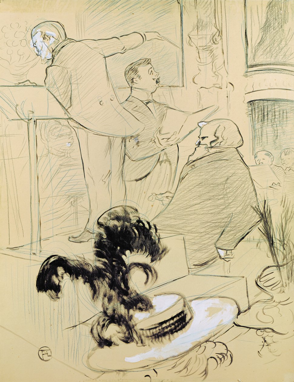 Ambroise Thomas (1811-96) hänen oopperansa "Francesca da Rimini" harjoituksissa, 1896 (kynä ja muste ja kynä paperille) tekijältä Henri de Toulouse Lautrec