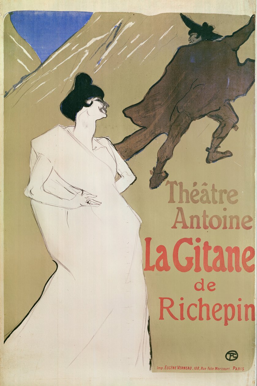 Antoine-teatteri, Richepinin Gitane (juliste), 1900 (litografia) tekijältä Henri de Toulouse Lautrec