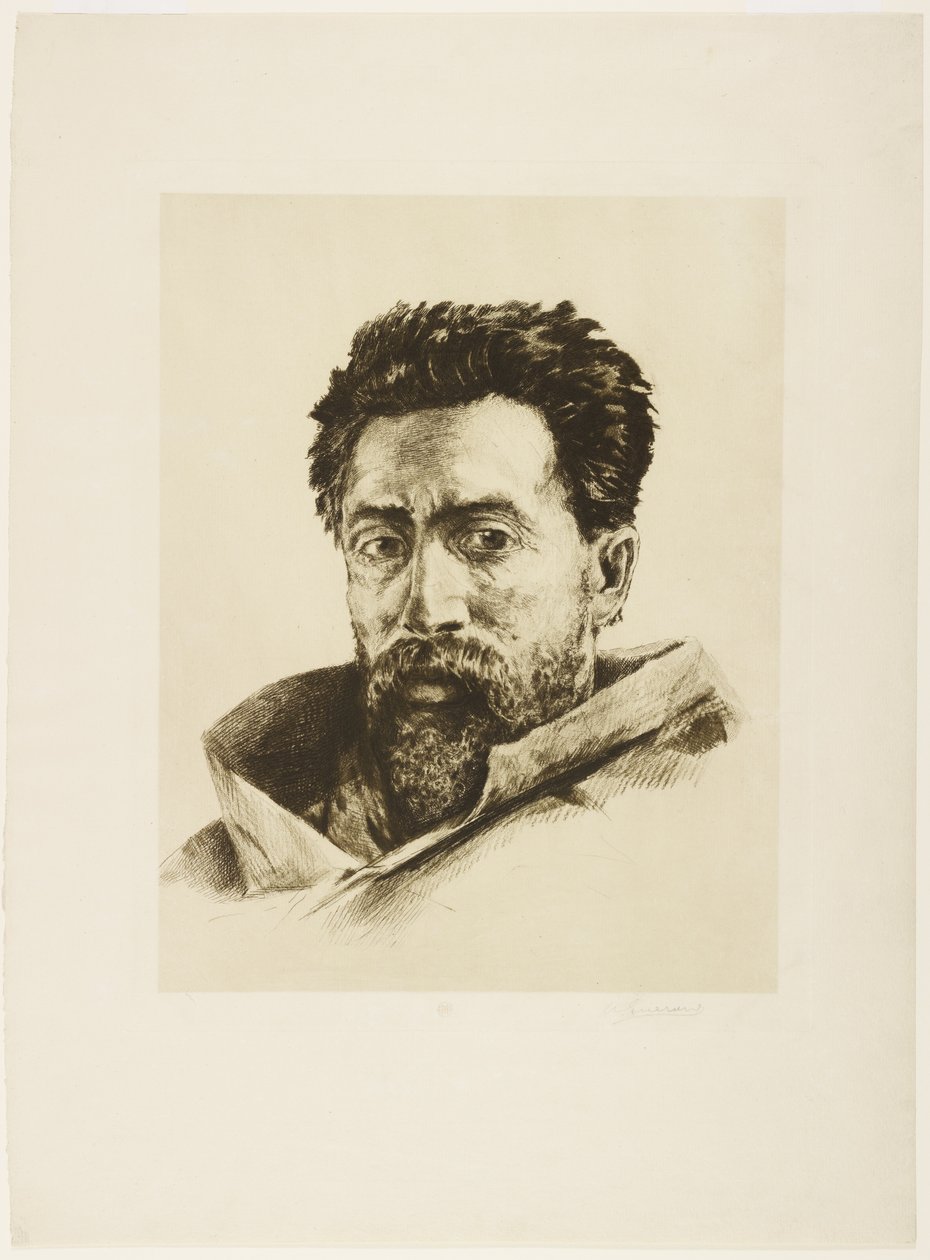 A Striker, n. 1888 (etsaus ja ruletti) tekijältä Henri Charles Guérard