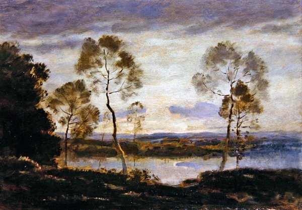 Ilta joen rannalla tekijältä Henri Joseph Harpignies