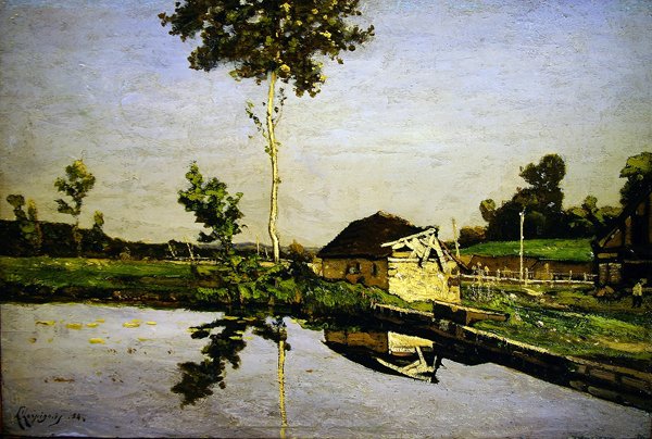 Maisema Saint-Privessä (Yonne) tekijältä Henri Joseph Harpignies