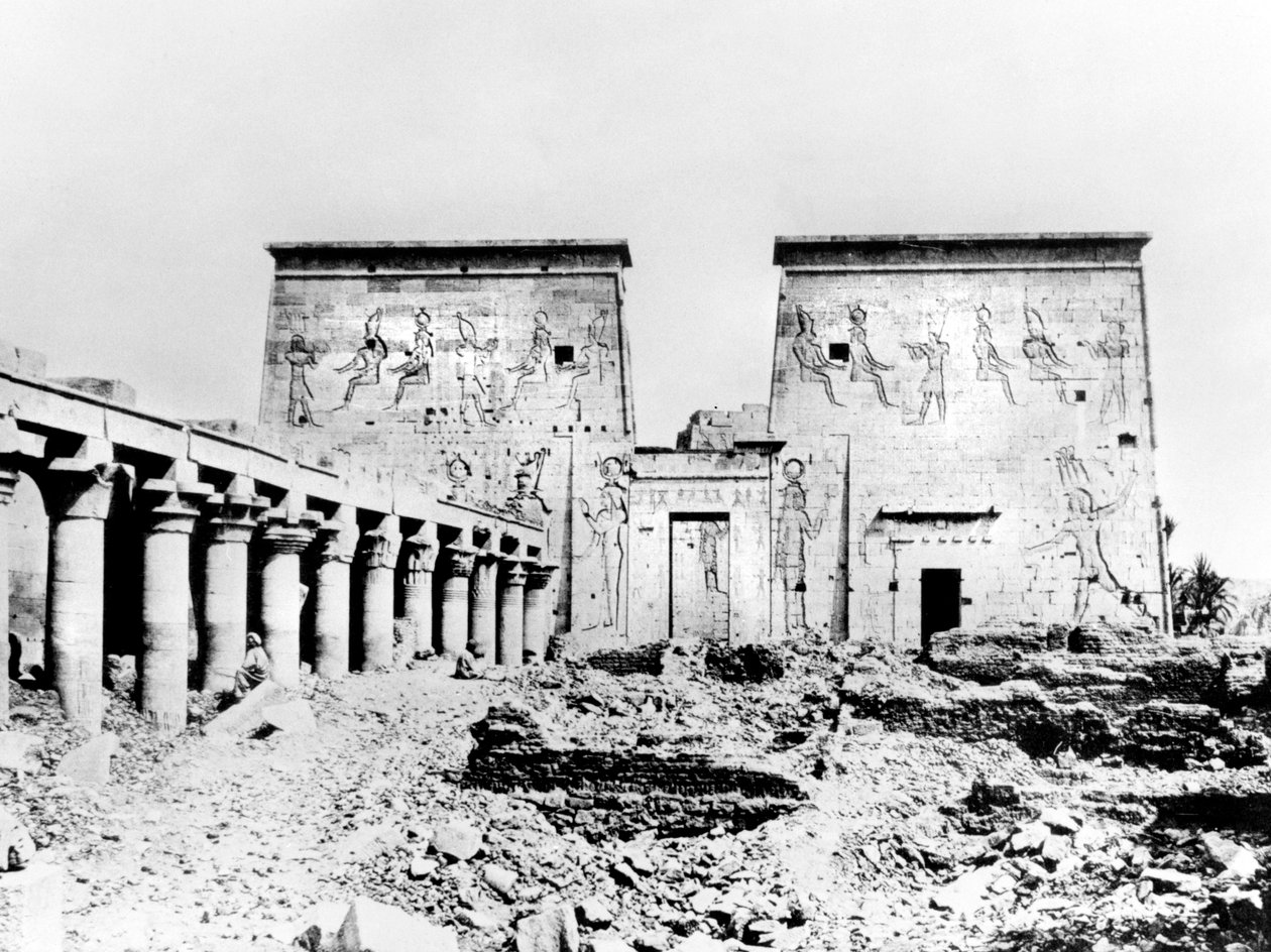Isisin temppeli, Philae, Nubia, Egypti, 1887 tekijältä Georges Henri Bechard