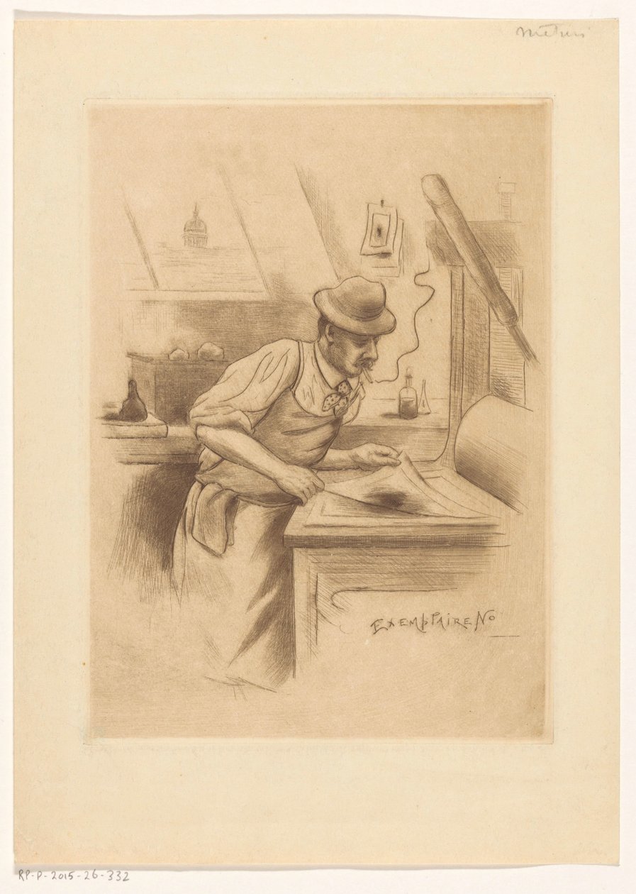 Tulostin studiossaan tekijältä Henri Boutet (possibly)