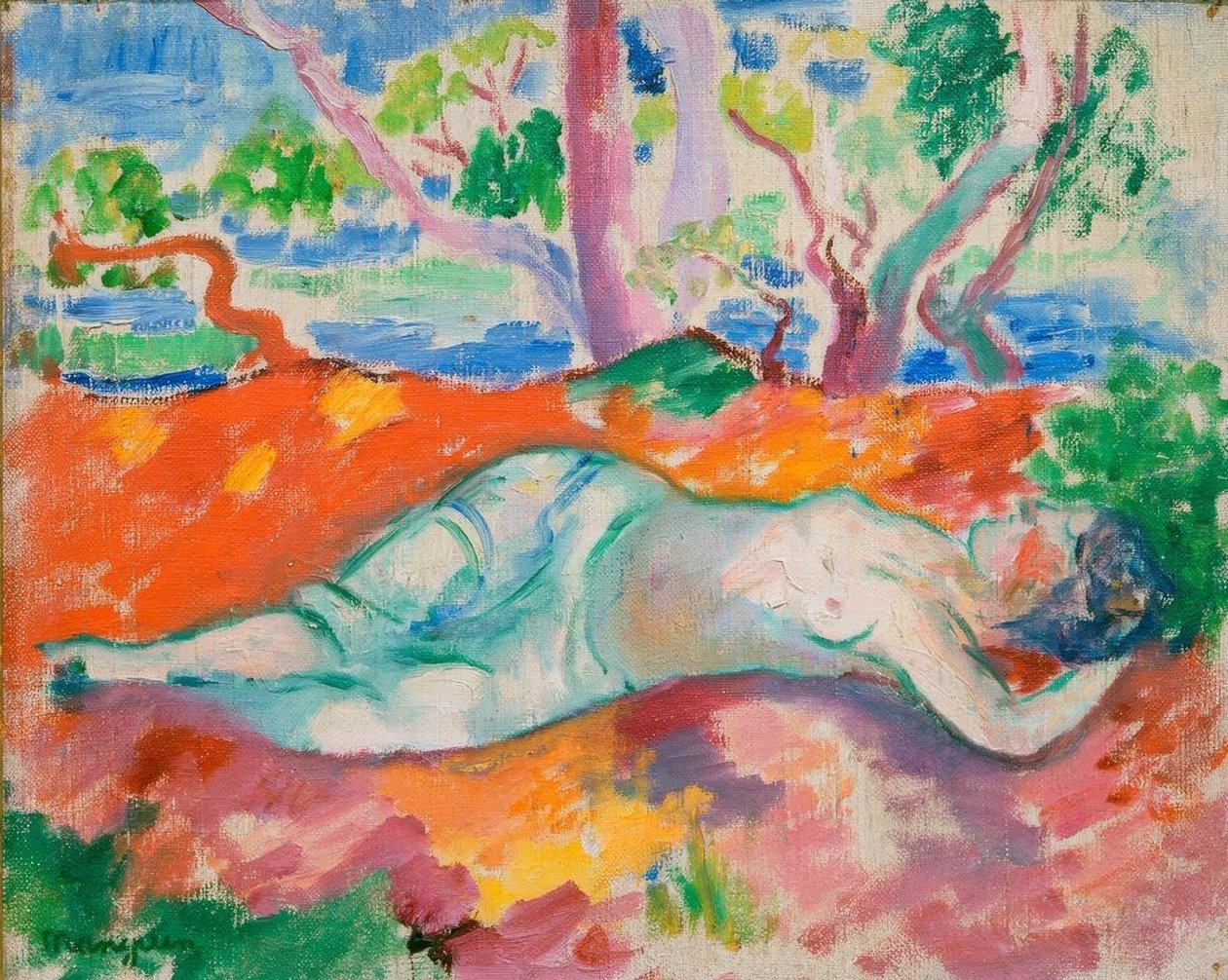 Ratsunainen, nukkuva nainen tekijältä Henri Charles Manguin