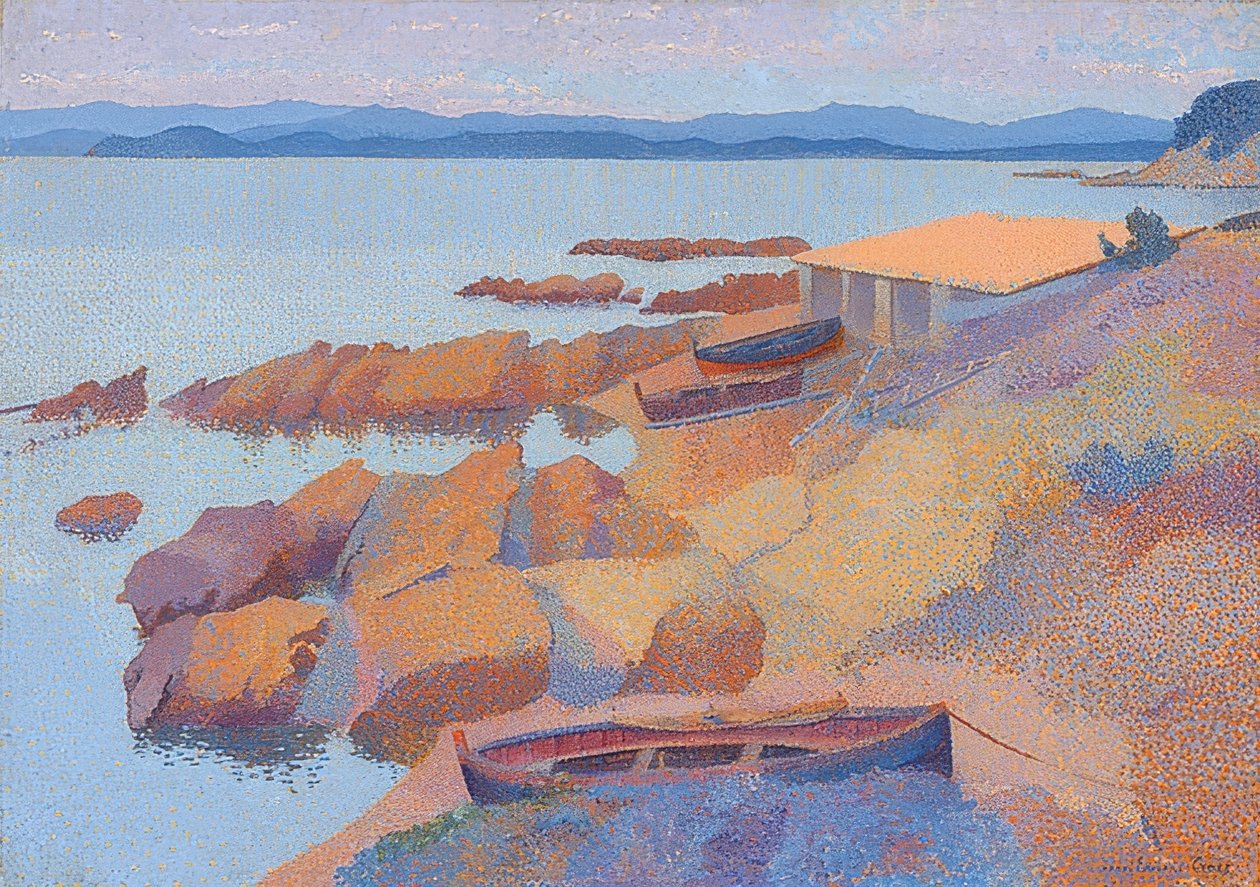 Rannikko lähellä Antibes. 1891/92 tekijältä Henri Edmond Cross