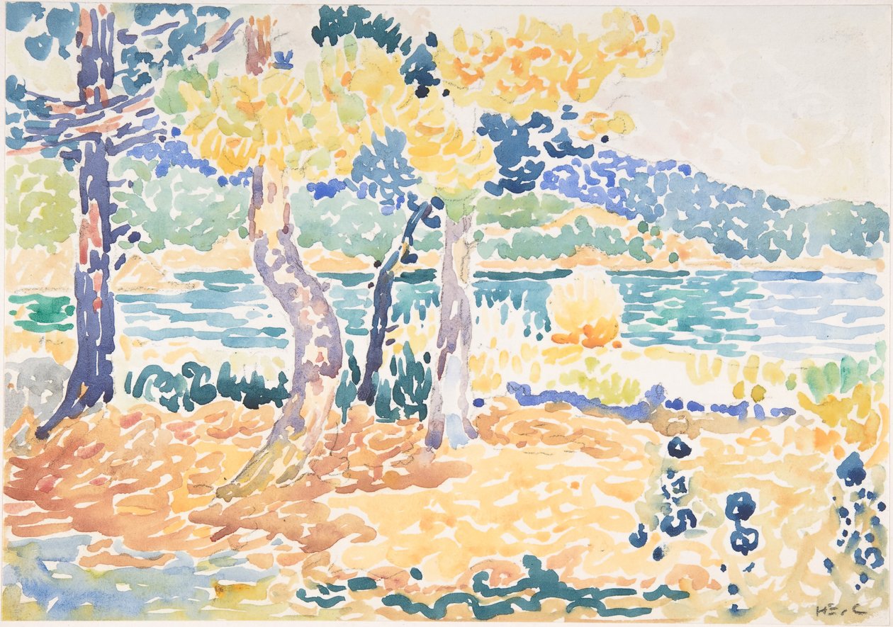 Pines on the Coastline, n.d.. tekijältä Henri Edmond Cross