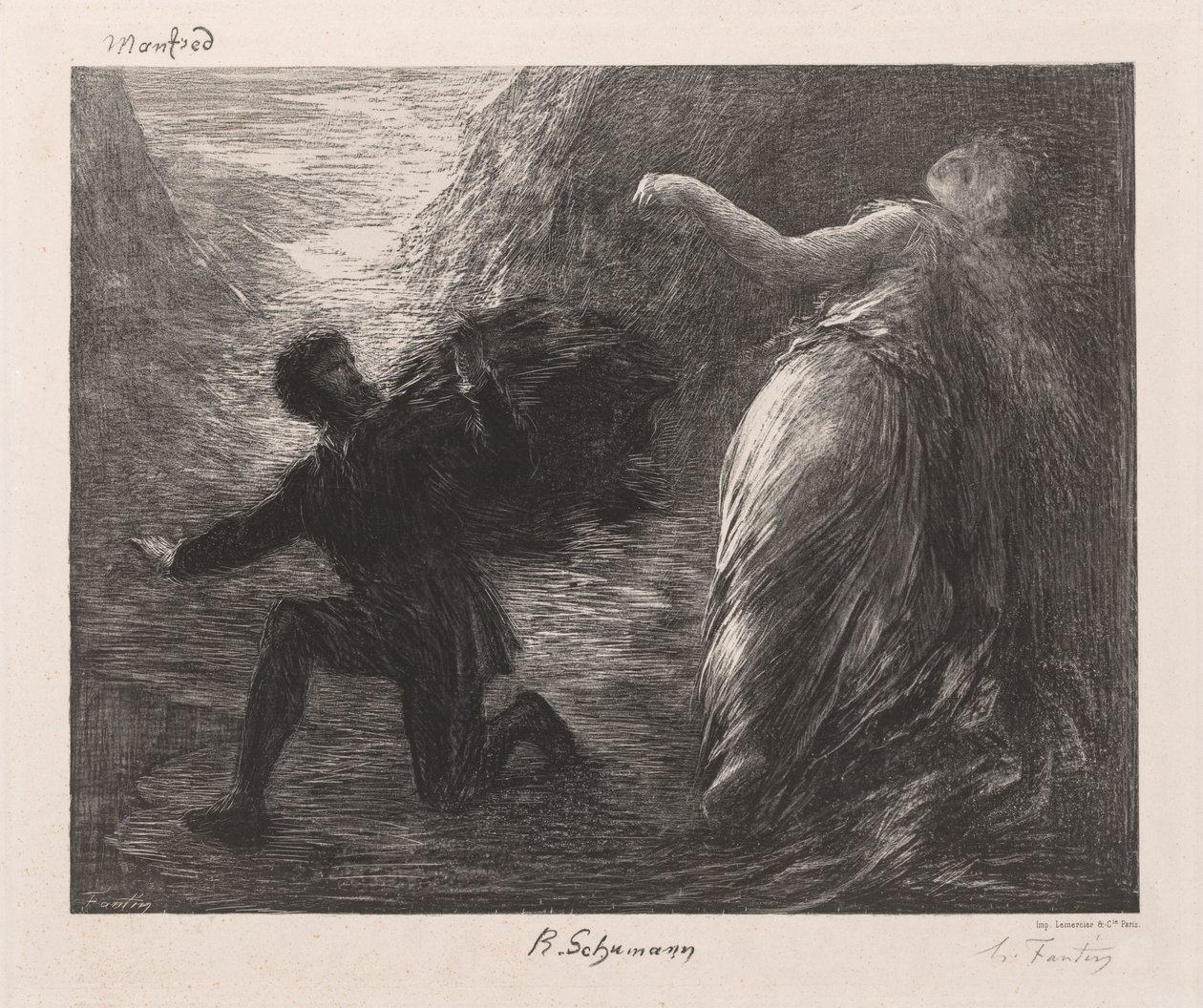 Manfred ja Astarte tekijältä Ignace Henri Jean Fantin Latour