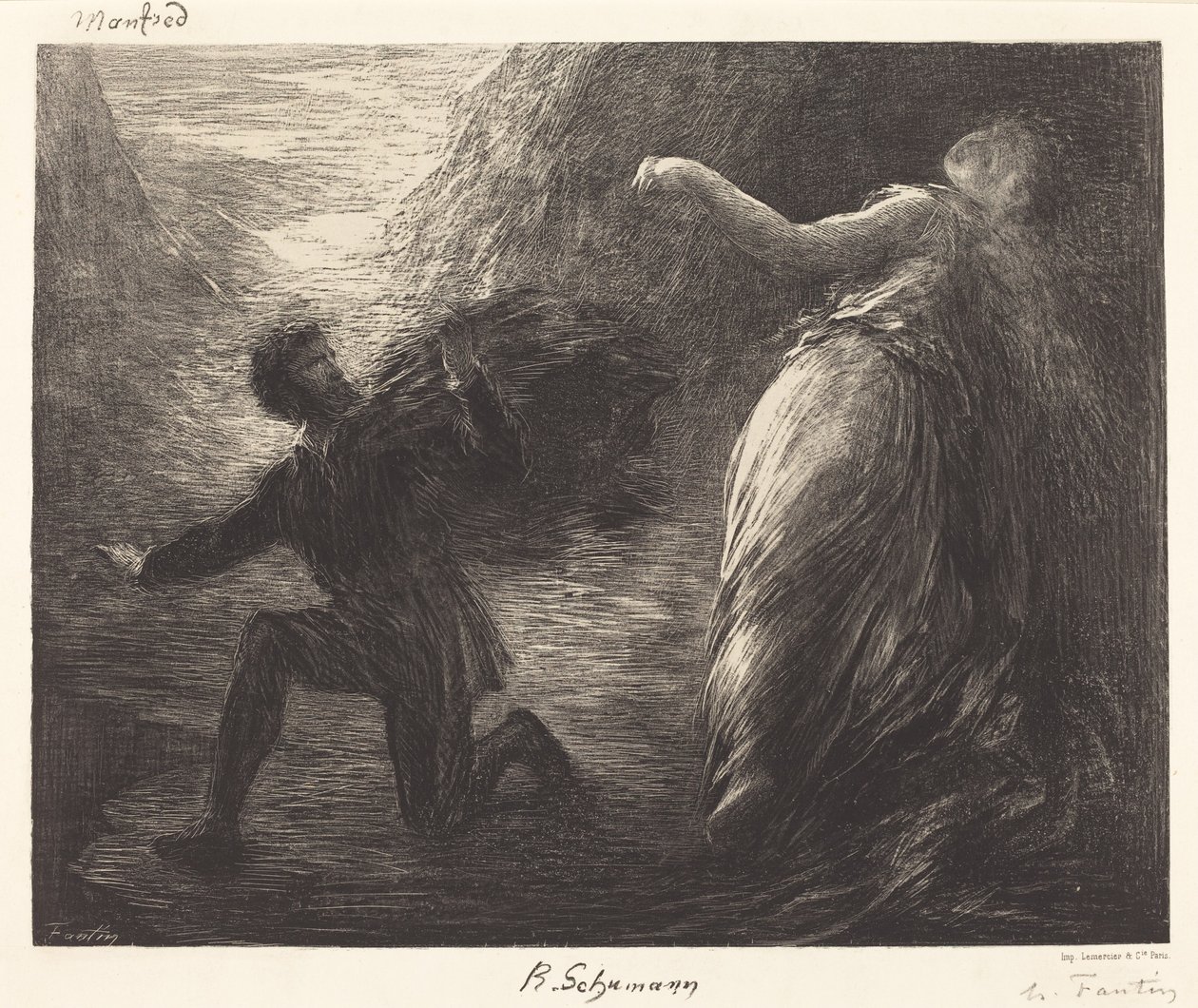 Manfred ja Astarte (1. levy) tekijältä Ignace Henri Jean Fantin Latour