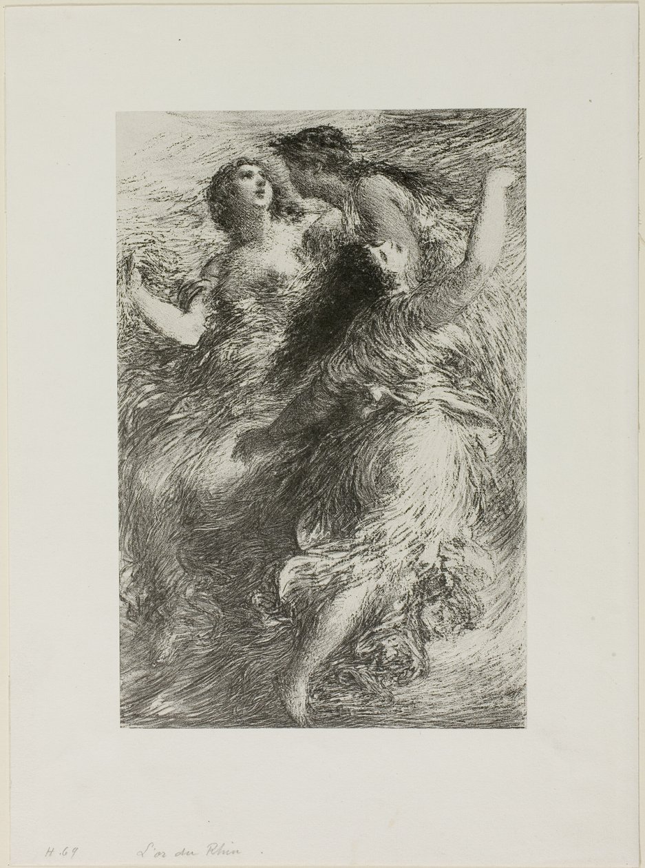 The Rhinegold: Kohtaus I, Reinin neitit tekijältä Ignace Henri Jean Fantin Latour