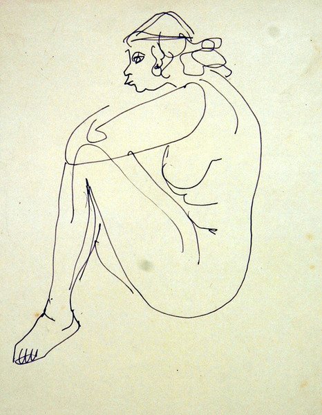 Nainen alaston istuva tekijältä Henri Gaudier Brzeska