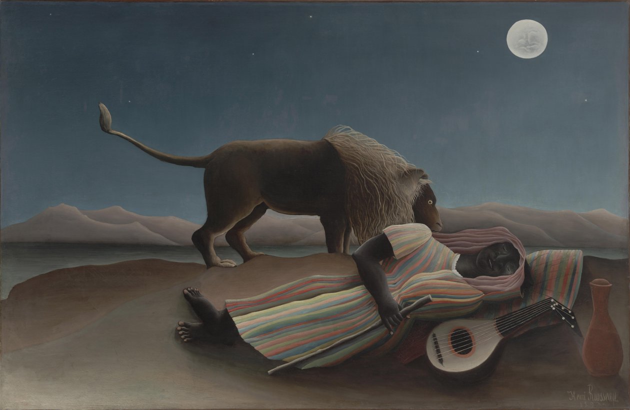 Nukkuva mustalainen tekijältä Henri J.F. Rousseau