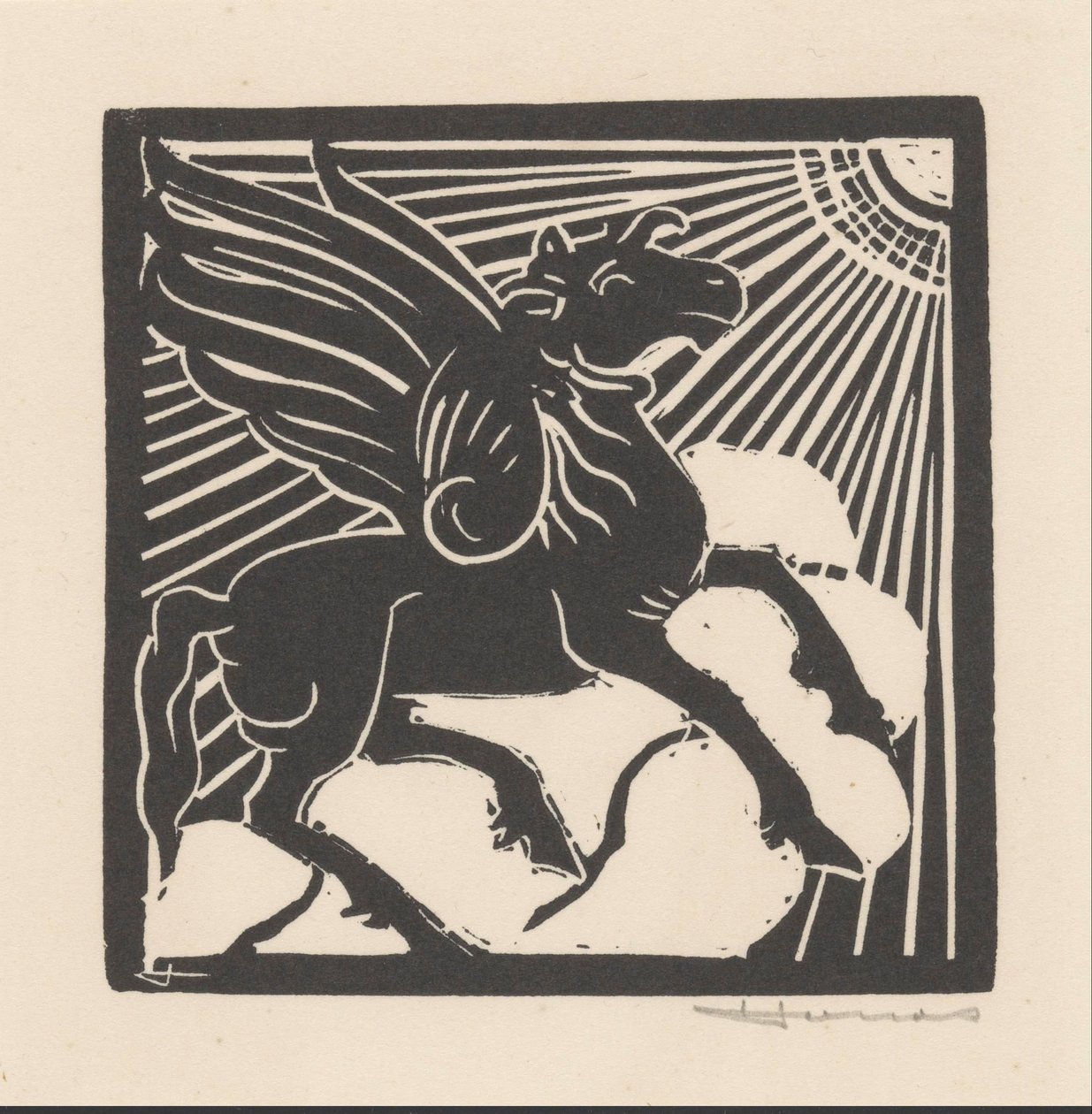 siivekäs hevonen tekijältä Henri Jonas (signed by artist)