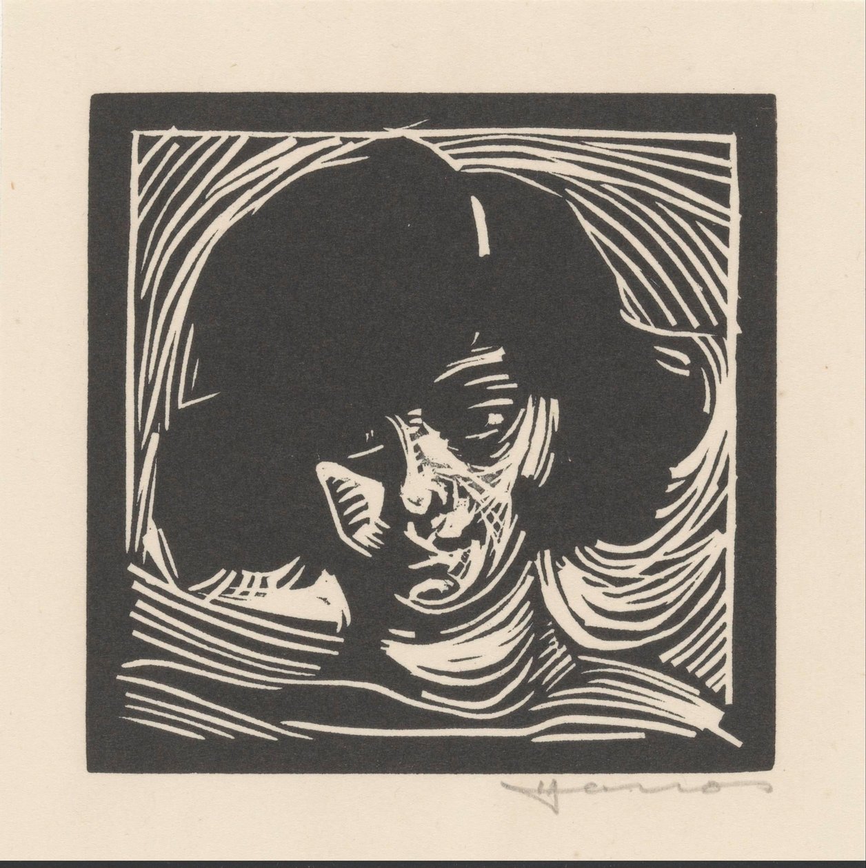 Naisen pää tekijältä Henri Jonas (signed by artist)