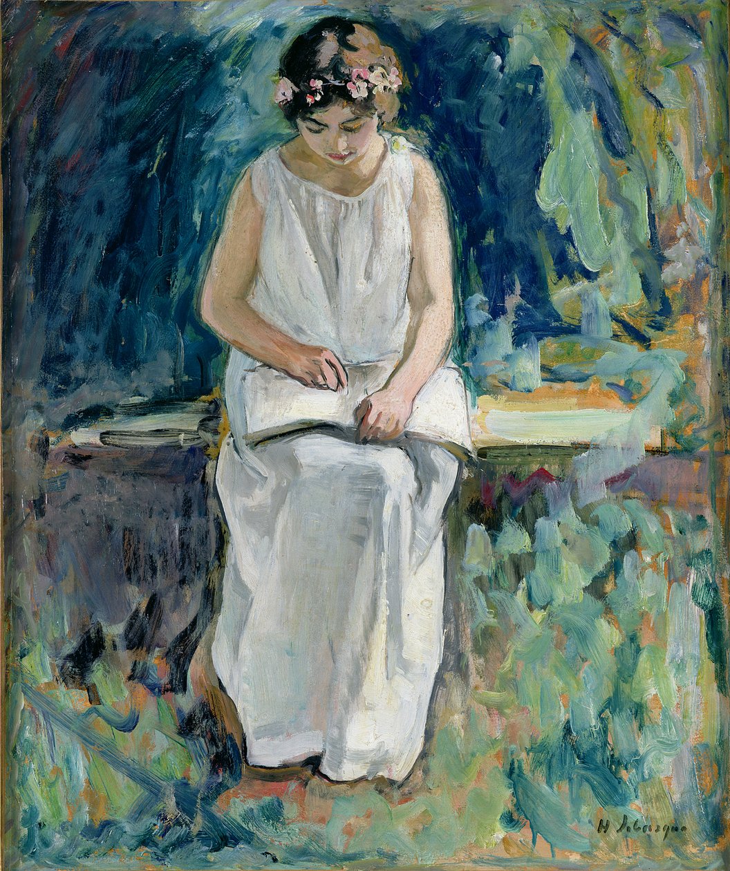 Tyttö Lukemassa tekijältä Henri Lebasque