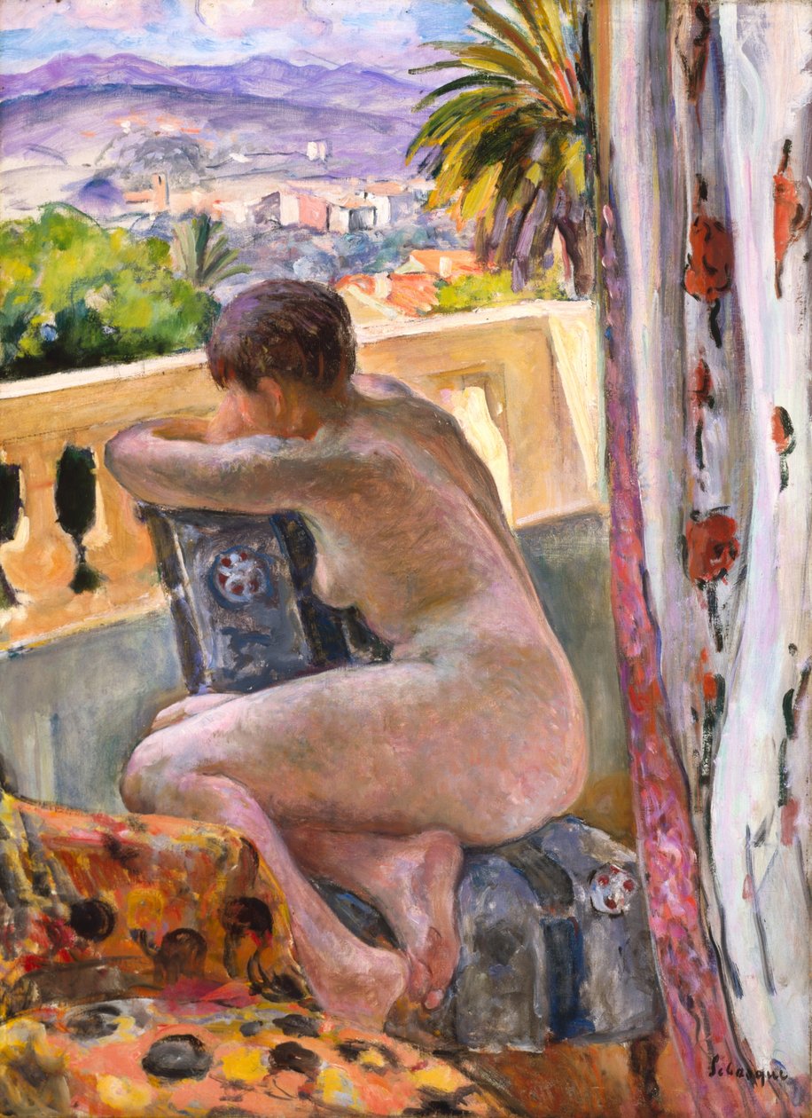 Nude At The Window (öljy kankaalle) tekijältä Henri Lebasque