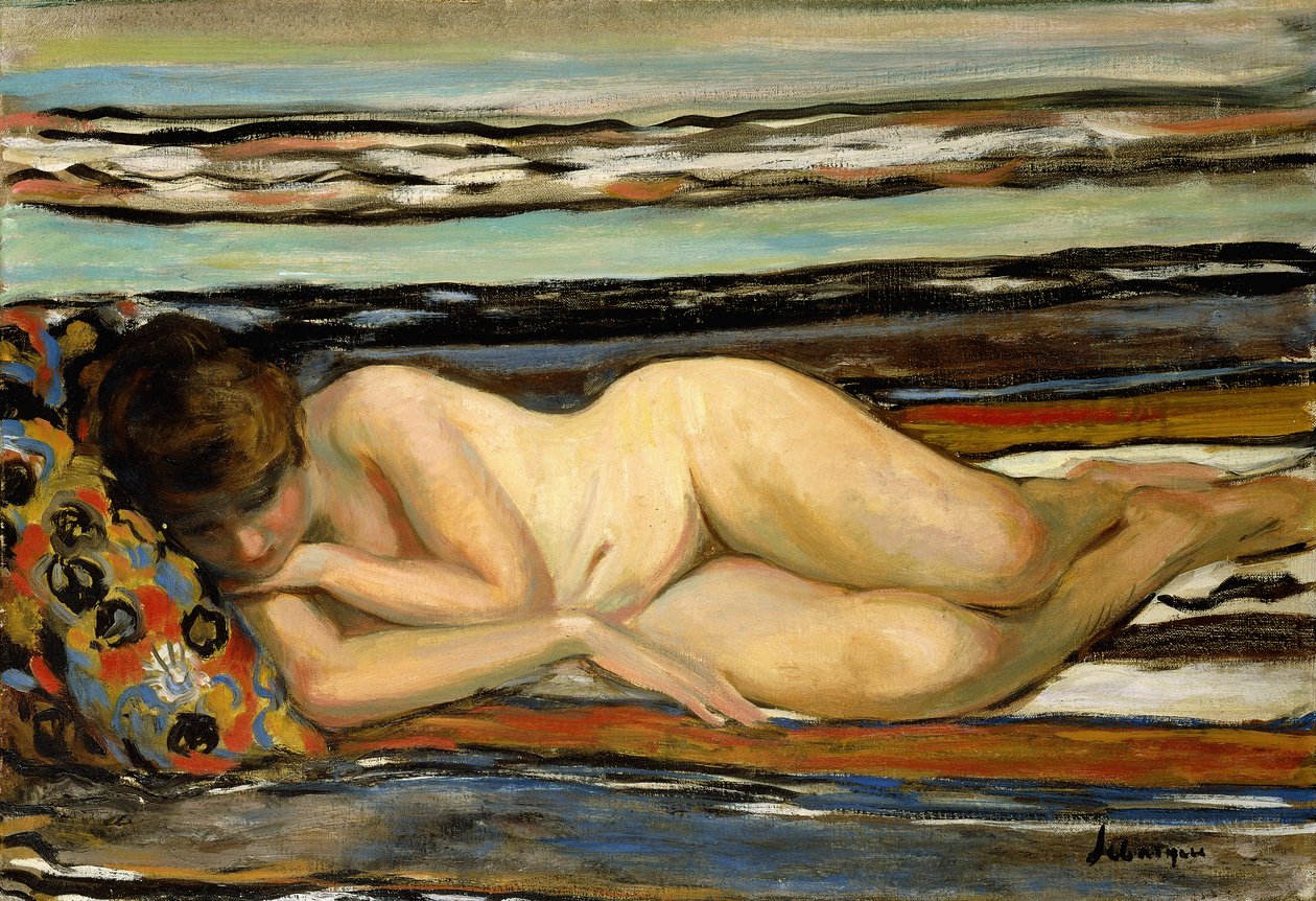Alaston nainen nukkumassa; Nu Allonge, tekijältä Henri Lebasque