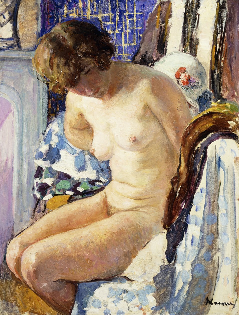 Istuva alaston; Nu Assise, tekijältä Henri Lebasque