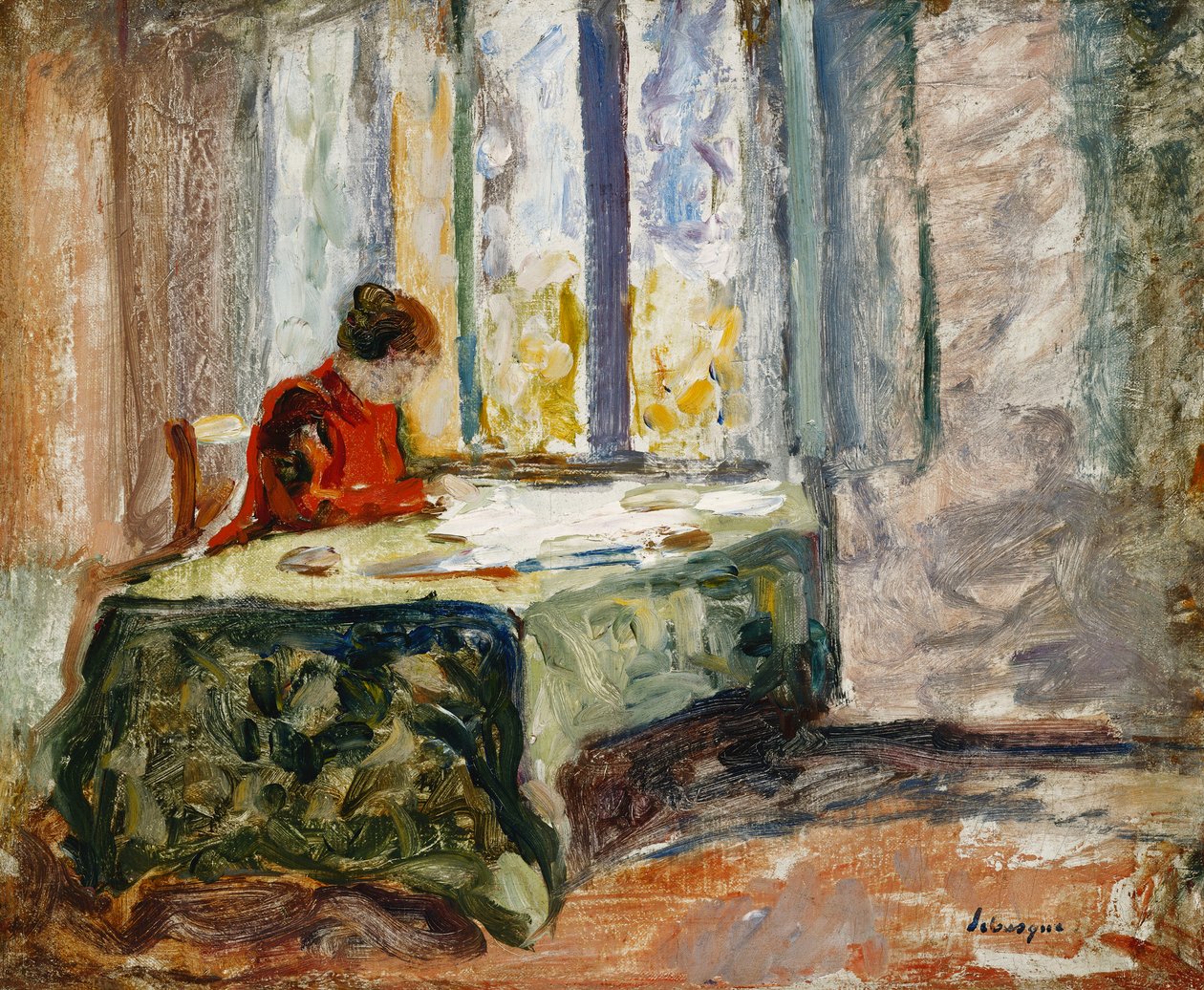 Nainen ompelu; Nainen ompelu, tekijältä Henri Lebasque