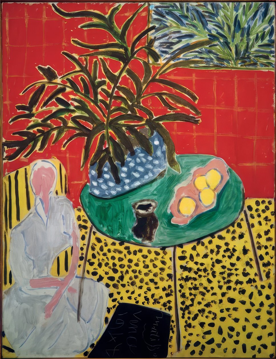 Sisustus mustalla saniaisella tekijältä Henri Matisse