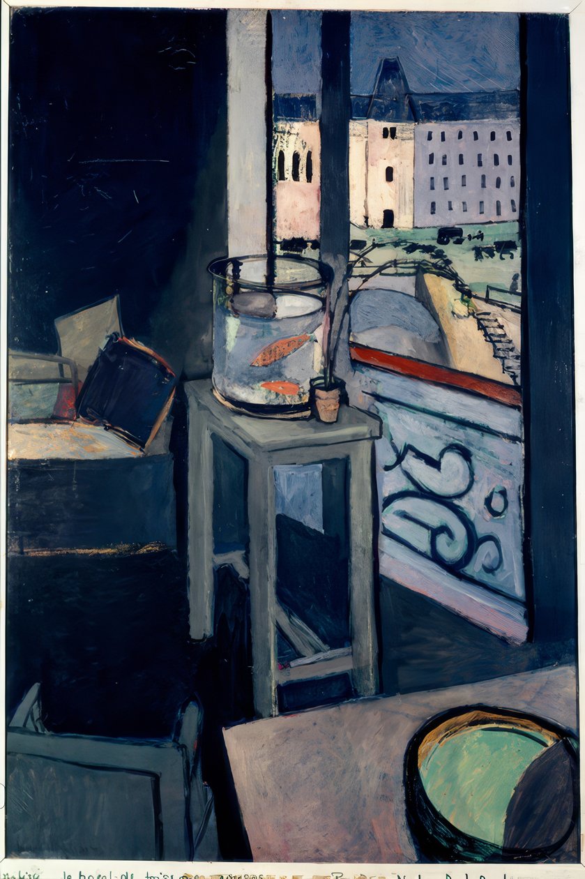 Sisustus, kultakala-astia tekijältä Henri Matisse