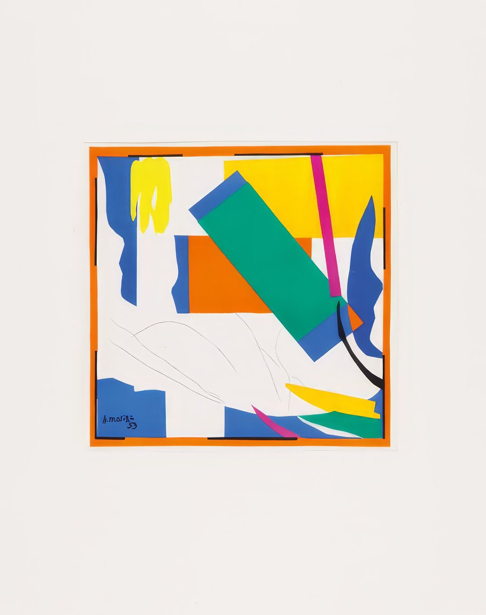 Kahdeksan värilitografian yhdistelmä tekijältä Henri Matisse