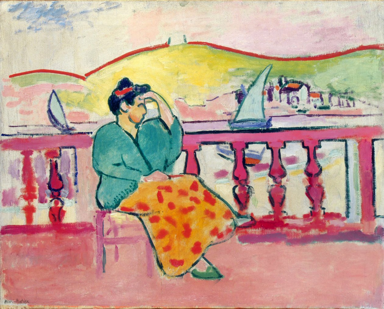 Nainen terassilla tekijältä Henri Matisse