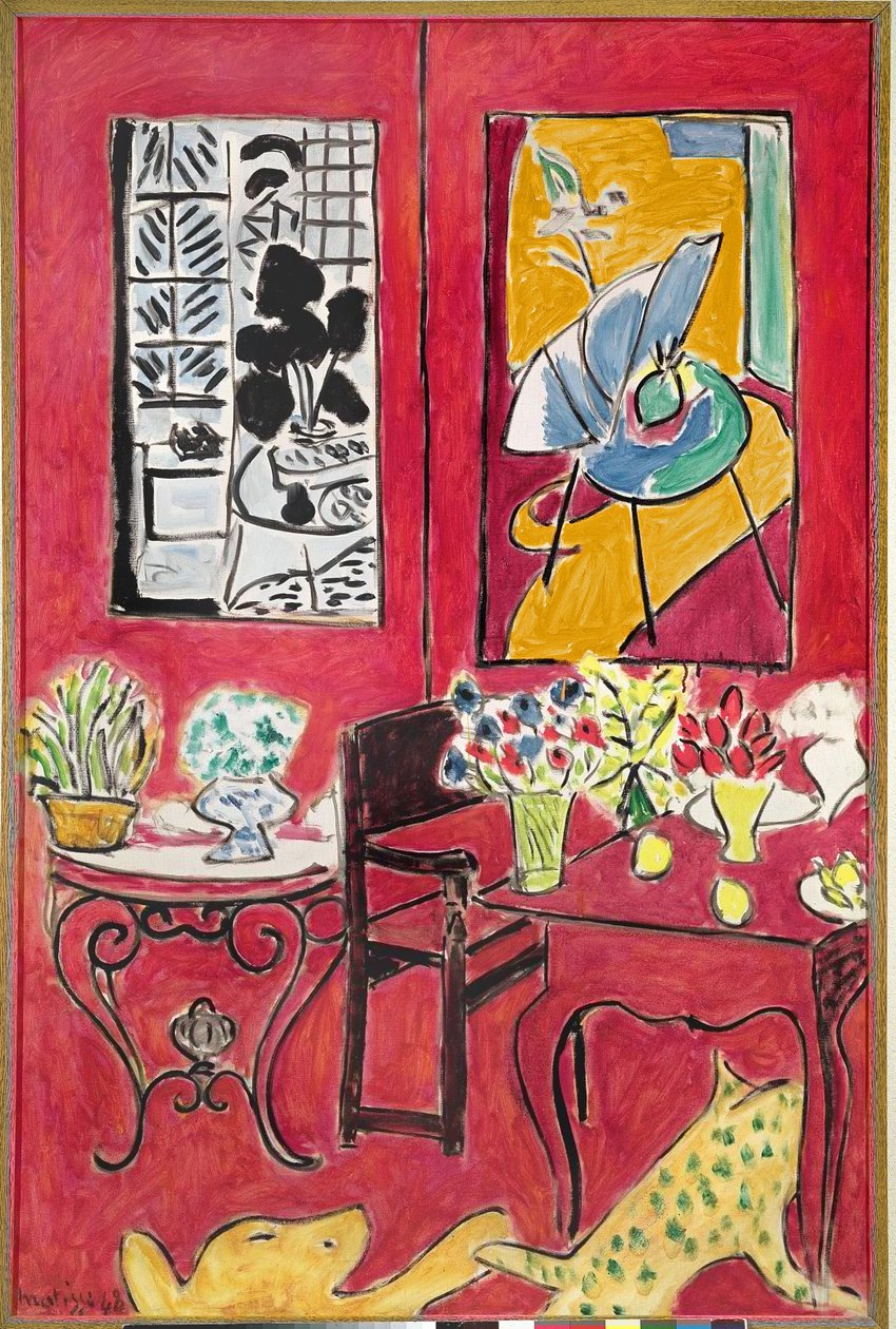 Suuri punainen sisustus tekijältä Henri Matisse