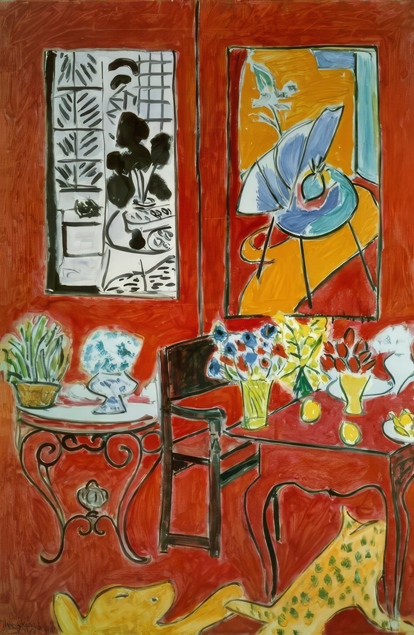 Suuri punainen sisustus tekijältä Henri Matisse